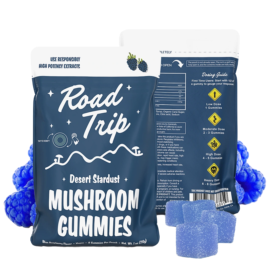 Road Trip Desert Stardust Mushroom Gummies — Blue Raspberry — 8ct