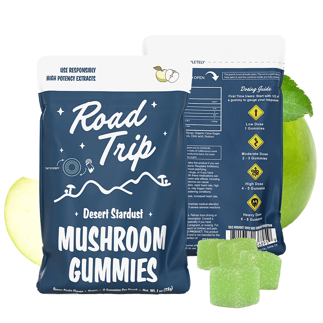 Road Trip Desert Stardust Mushroom Gummies — Green Apple — 8ct