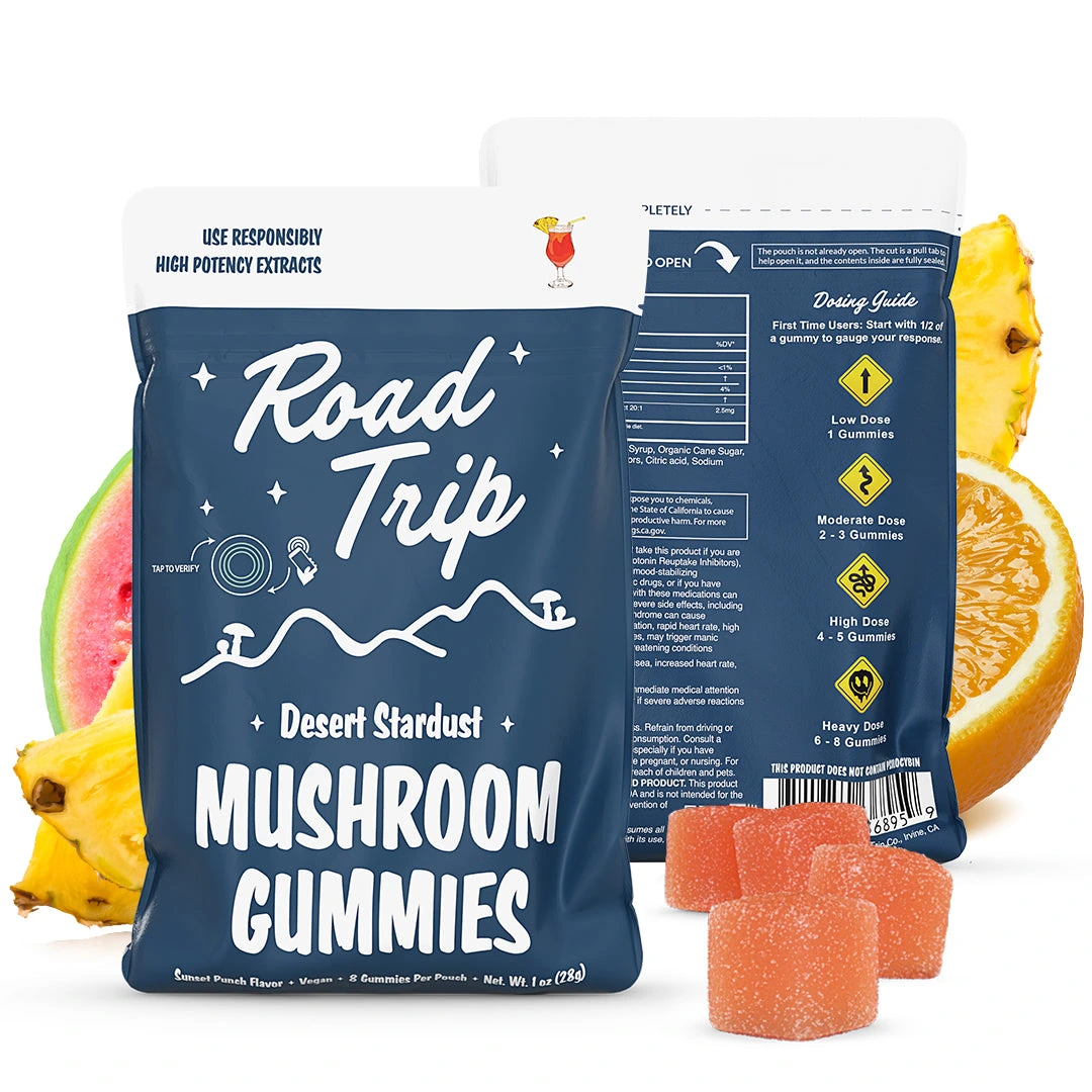 Road Trip Desert Stardust Mushroom Gummies — Sunset Punch — 8ct