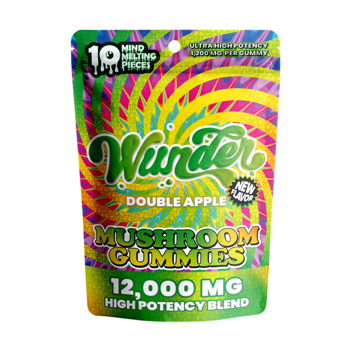 Wunder High Potency Mushroom Gummies — Double Apple — 10ct
